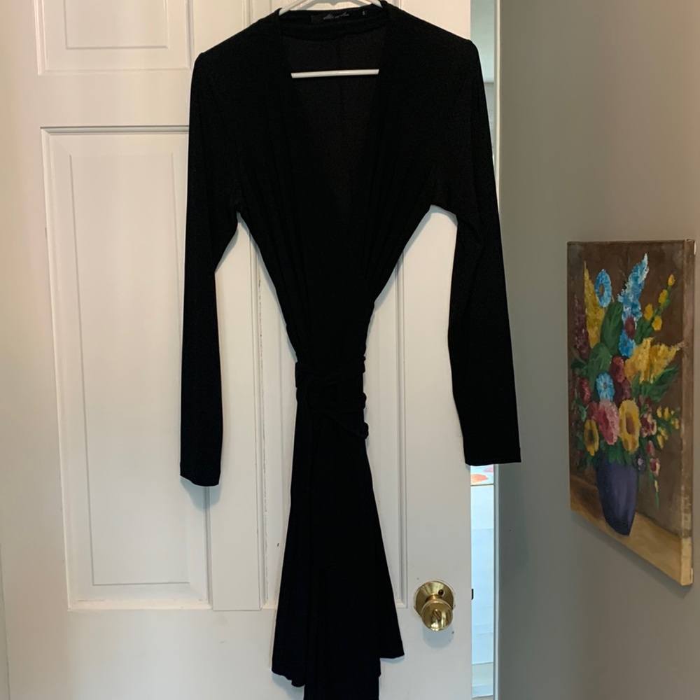 Classic black wrap dress size small